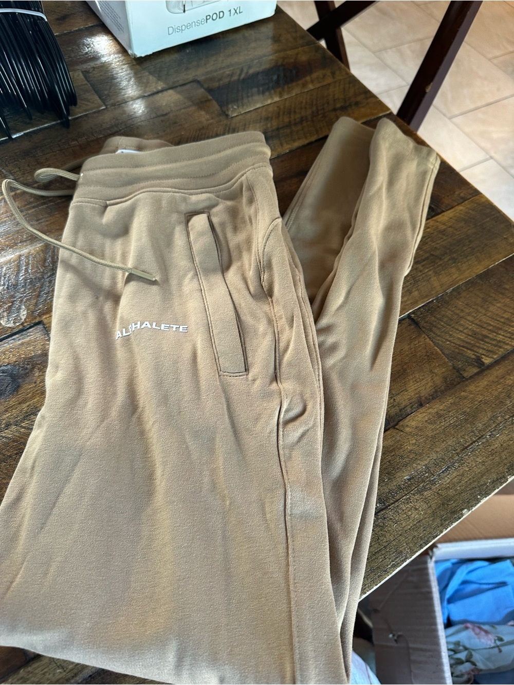 Alphalete Tan Track Pants - Drawstring Joggers